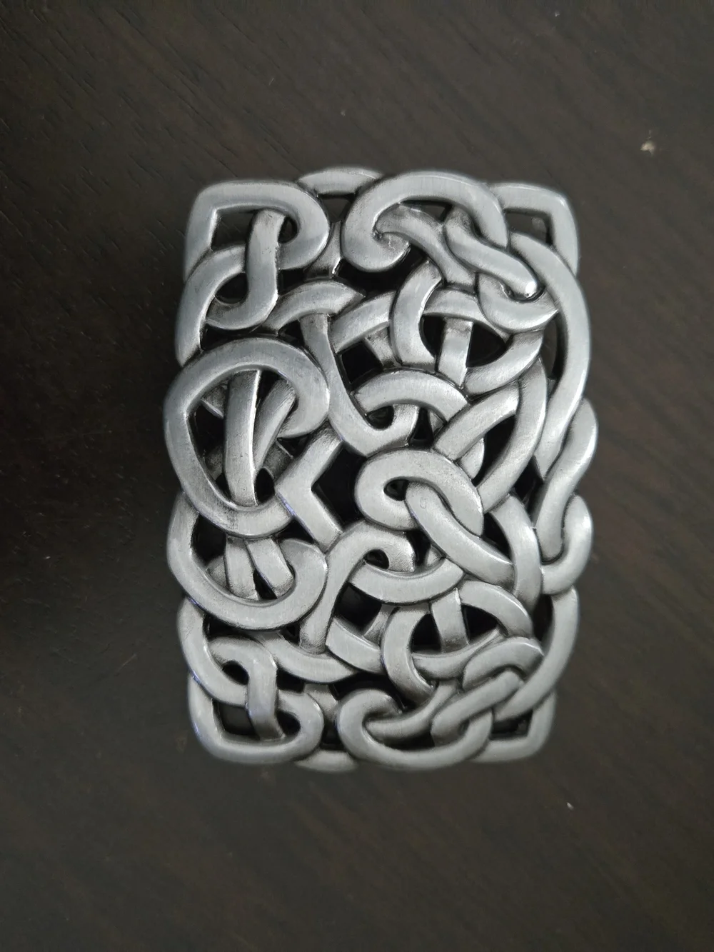 Celtic Knot / Heart Pattern Metal Belt Buckle - Silver